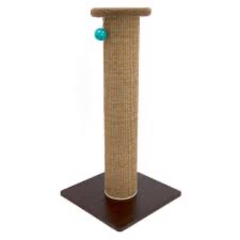 kitty city tall sisal cat scratching post, 32” durable scratcher with sturdy base & hanging jingle t