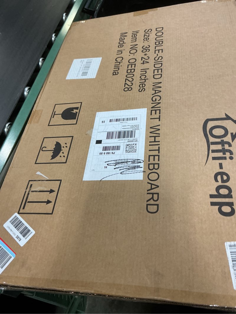 Condition photo showing New/Like New for 36”x24” small dry erase board for wall 3' x 2' double sided magnetic white board without frame for office, class, home