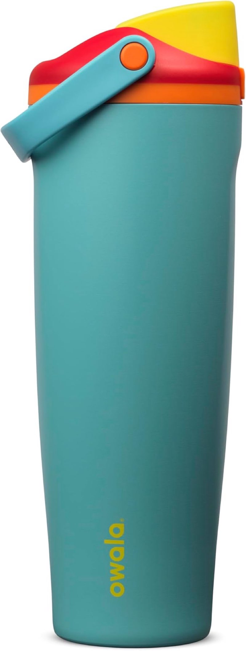 owala freesip sway insulated stainless steel water bottle with two-way spout, built-in straw and bucket handle, made for travel, school, and sports, 40oz, bpa free, leak proof, daybreak daybreak 40 ounces
