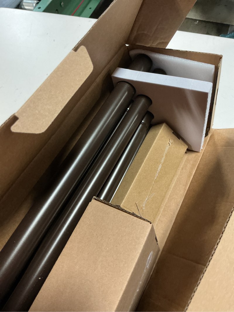 Condition photo showing Good Condition for kamanina 1 inch double curtain rods 66 to 120 inches (5.5-10 feet) telescoping heavy duty drapery rod for windows 54 to 115 with twisted cage finials, antique bronze antique bronze 66-120"