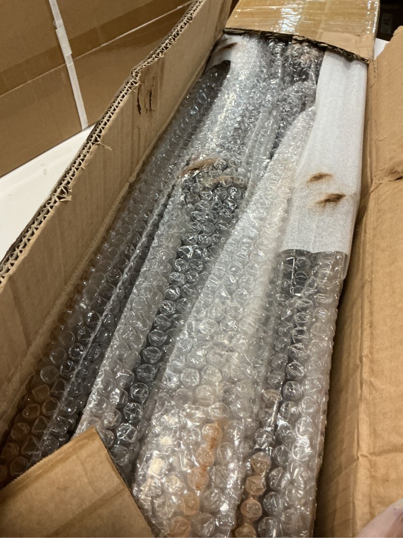 Condition photo showing Good Condition for 16 Pack Wrought Iron Balusters for Staircase Interior, 1/2" x 44" Hollow Deck Spindles Stair Railing Indoor with 32 Fixed Swivel Shoes, Metal Double Basket Decorative Stair - Matte Black