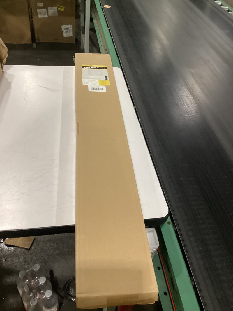 Condition photo showing Good Condition for UNISHADES Blinds for Indoor Windows 1" Vinyl L-Shaped Slats Cordless Mini Blinds for Home, 55" W × 64" H - White White 55" W × 64" H