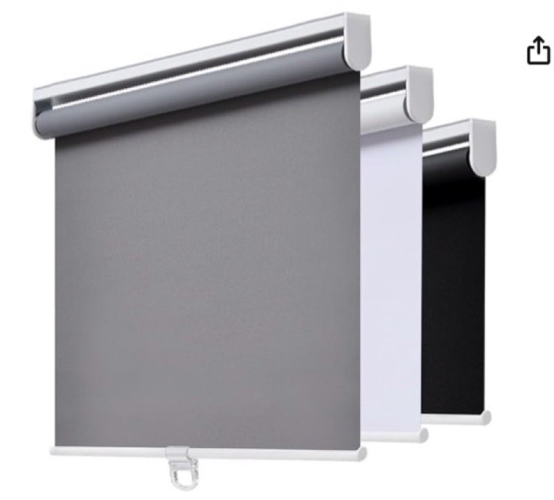 AOSKY Cordless Roller Shades Blackout Blinds for Windows Room Darkening Rolled Up Shades with Spring