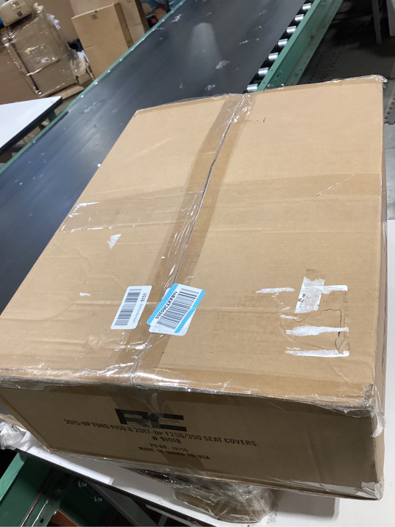Condition photo showing Good Condition for rough country neoprene seat covers for ford f-150, lightning, f-250 & f-350 crew cab (2015-2025) w/fr bucket seat - front & rear seat cover set, waterproof, uv resistant, foam padded