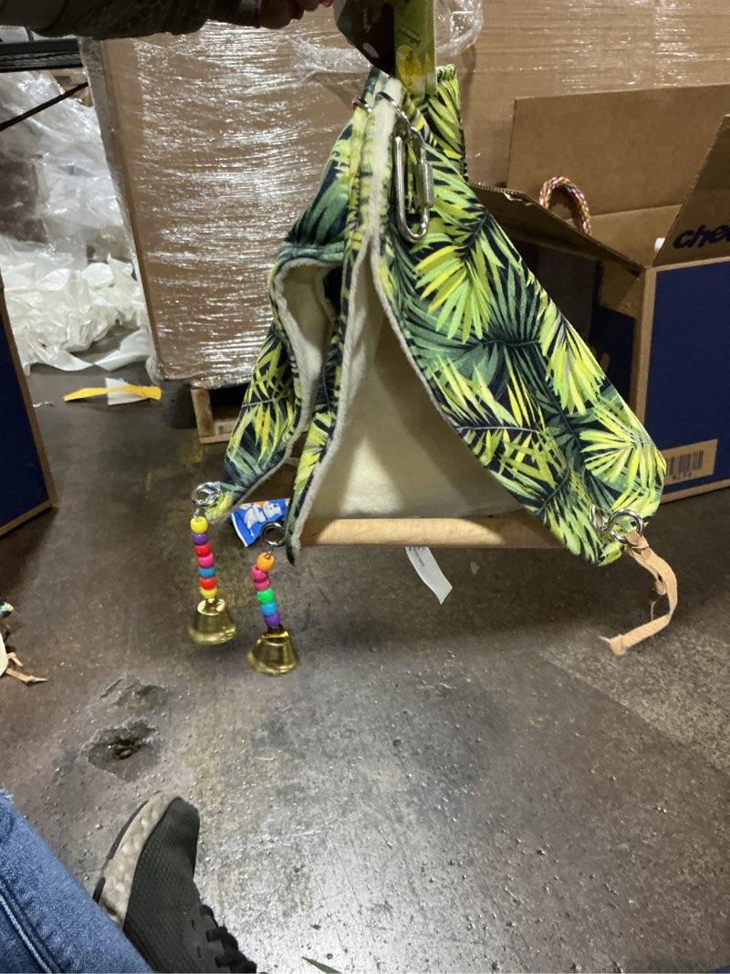 Condition photo showing Good Condition for (Bidding on 2) Bird Snuggle Swing Tent - Hanging Sleeping Hut with Perches for Small Birds Parrot Parakeet Cockatiel Conure Budgie Finch Quaker Green / Large