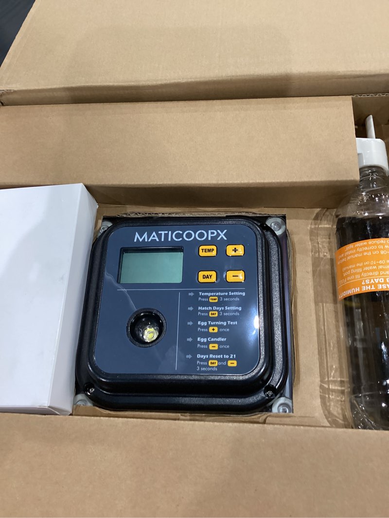 Condition photo showing Good Condition for maticoopx 30 egg incubator with humidity display, egg candler, automatic egg turner, for hatching chickens