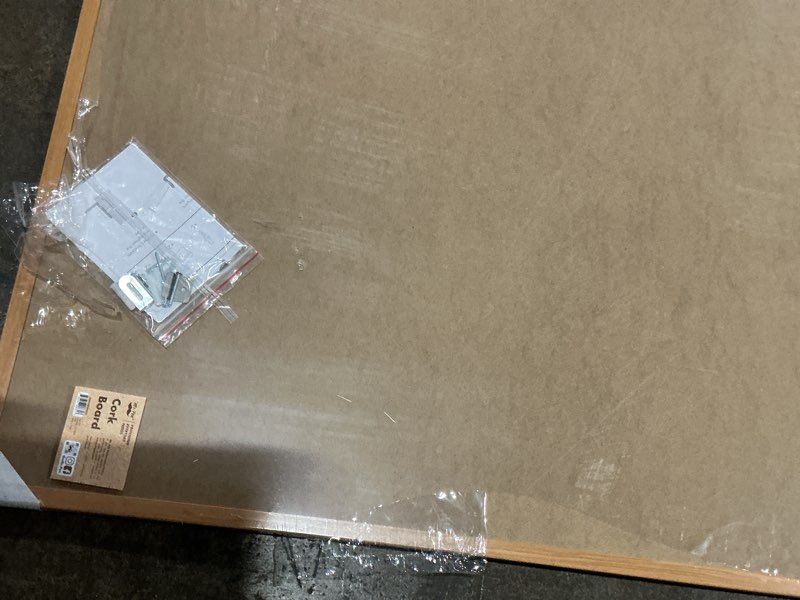 Condition photo showing Good Condition for mr. pen- cork notice board, 48 x 36 inches, cork bulletin board for walls, pin boards, framed corkboard, decorative hanging pin boards, perfect for office & home decor wood framed 48 x 36 inches