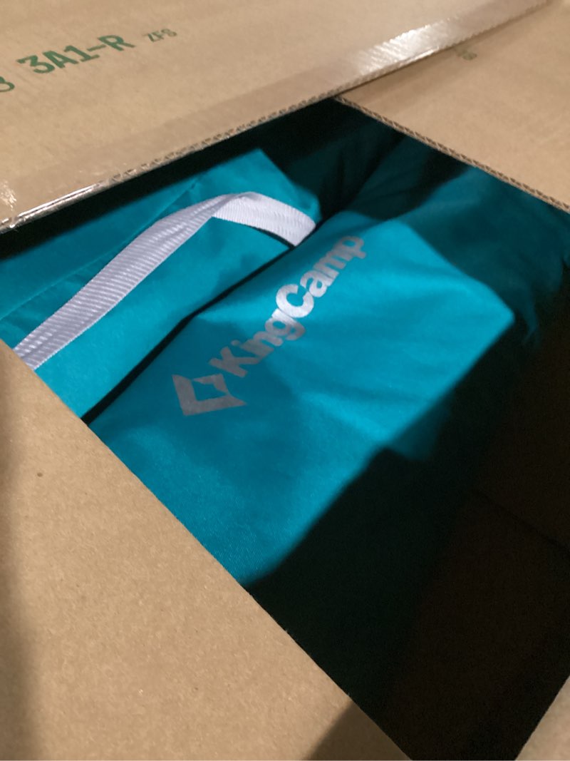 Condition photo showing New/Like New for KingCamp Low Beach Chairs, Folding Portable Chair for Adults Lightweight Extra Wide Seat 300lbs Heavy Duty Oversized Backpack, Carry Bag for Camping Ergobreeze-cyan-2 Pack ErgoBreeze High Back Mesh Wide