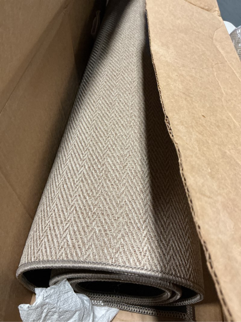 Condition photo showing Good Condition for lumi ultra thin indoor door mat for entrance 36\"x56\", non slip entryway mat, low profile doormat, unique herringbone design carpet for inside, patio, porch, deep beige beige-deep 36\"x56\"