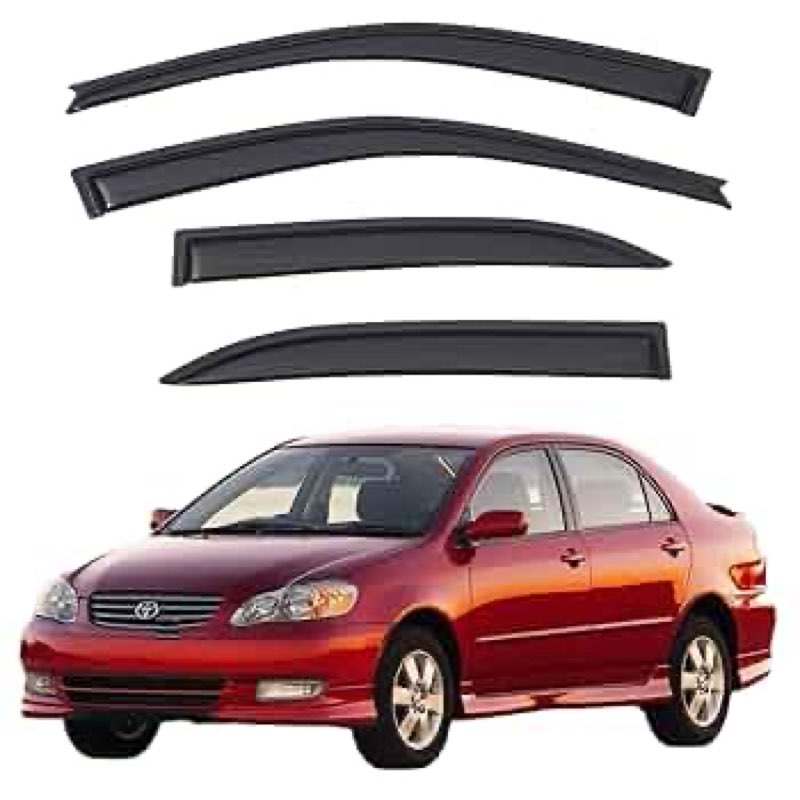 LETINGFAR Window Visors Rain Guards for Toyota Corolla 2003 2004 2005 2006 2007 2008 Accessories, Wi