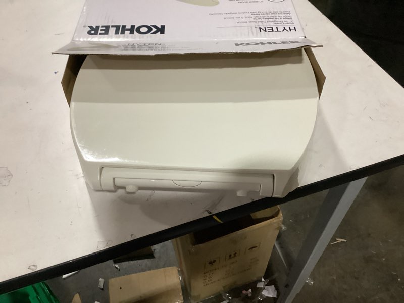 Condition photo showing Good Condition for KOHLER 25875-96 Hyten 3" Height, Elevated Soft Close Elongated Toilet Seat, Contoured Seat with Grip-Tight Bumpers, Quick-Attach Hardware, No Slam Toilet Seat, Biscuit Biscuit Elongated