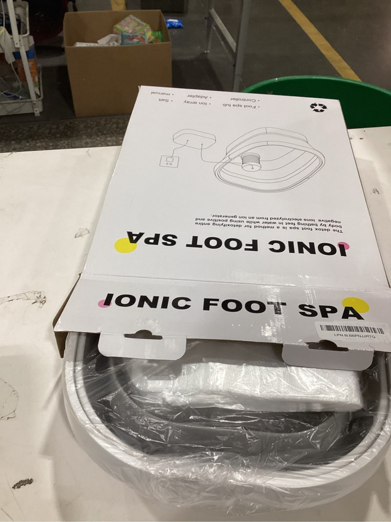 Condition photo showing Good Condition for ionic foot bath detox machine, ion detox foot bath cleanse, led display spa with heated belt, wrist strap, arrays, liners (portable handbag)