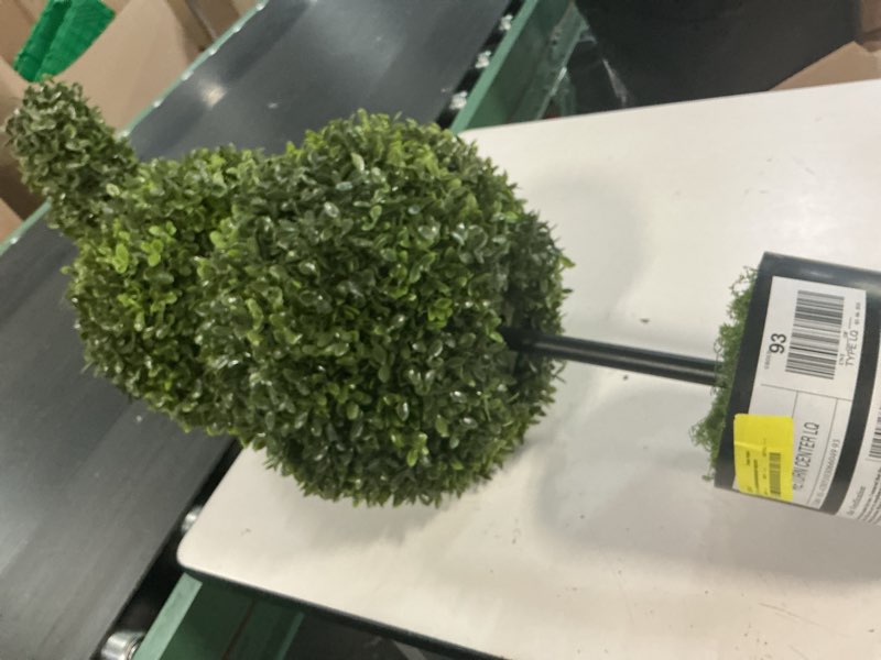 Condition photo showing As Is for my texas house 35” topiary easter bunny shrub tree