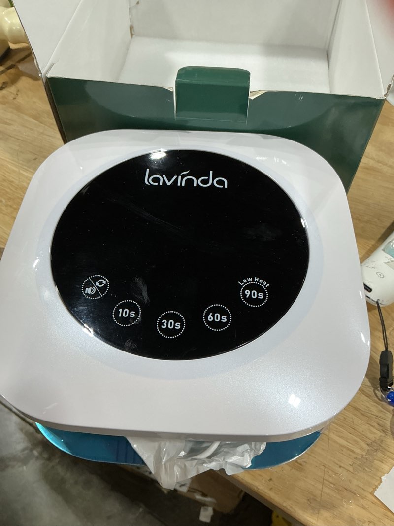 Condition photo showing New/Like New for lavinda uv light for nails, plug-in 54w led nail lamp for acrylic gel polish nail with large lcd display, professional uv nail light fast curing lamp nail dryer with 4 timers for women girl mom white