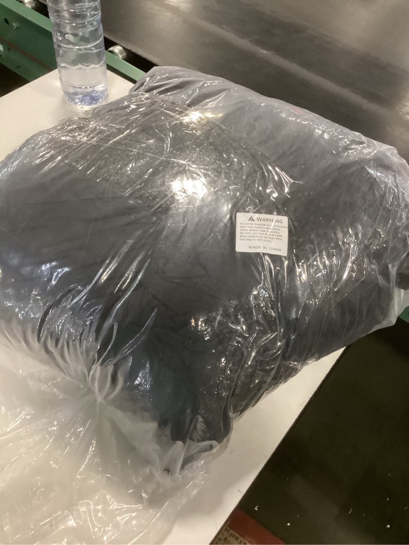 Condition photo showing As Is for SSYAQRA Queen Canopy Bed Curtains Black Lightproof Queen Bed Curtains Four Corner Post Bed Canopy