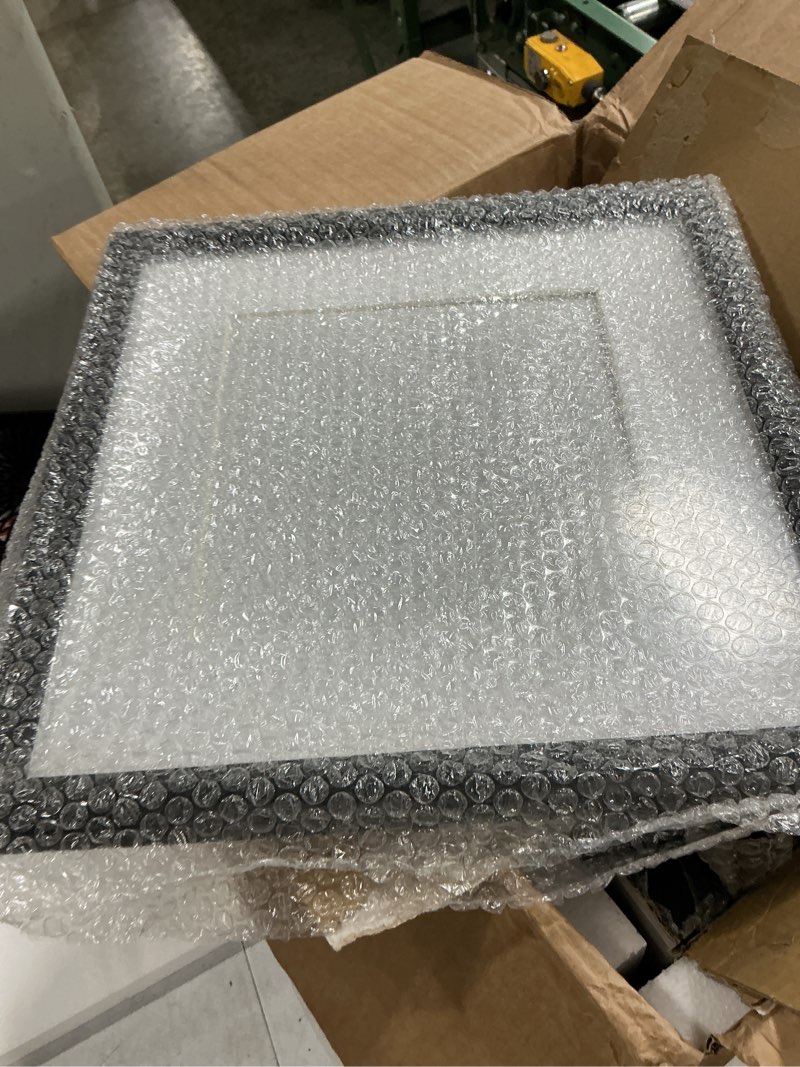 Condition photo showing As Is for sheffield home 9 piece gallery wall frame set, 12x12 in. matted to 8x8 in. (matte black) matte black 12x12 inch