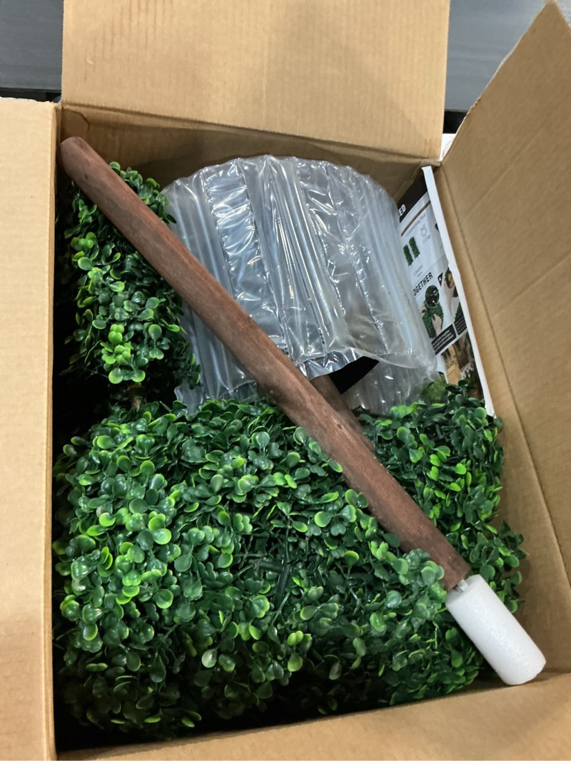 Condition photo showing Good Condition for Easter Decorations - 3 Ft Boxwood Bunny Topiary with Bow - Artificial Bunny Shaped Tree with Planter Pot for Indoor Outdoor Decor - Spring Decoration for Home Yard Front Door Porch Mantle Party