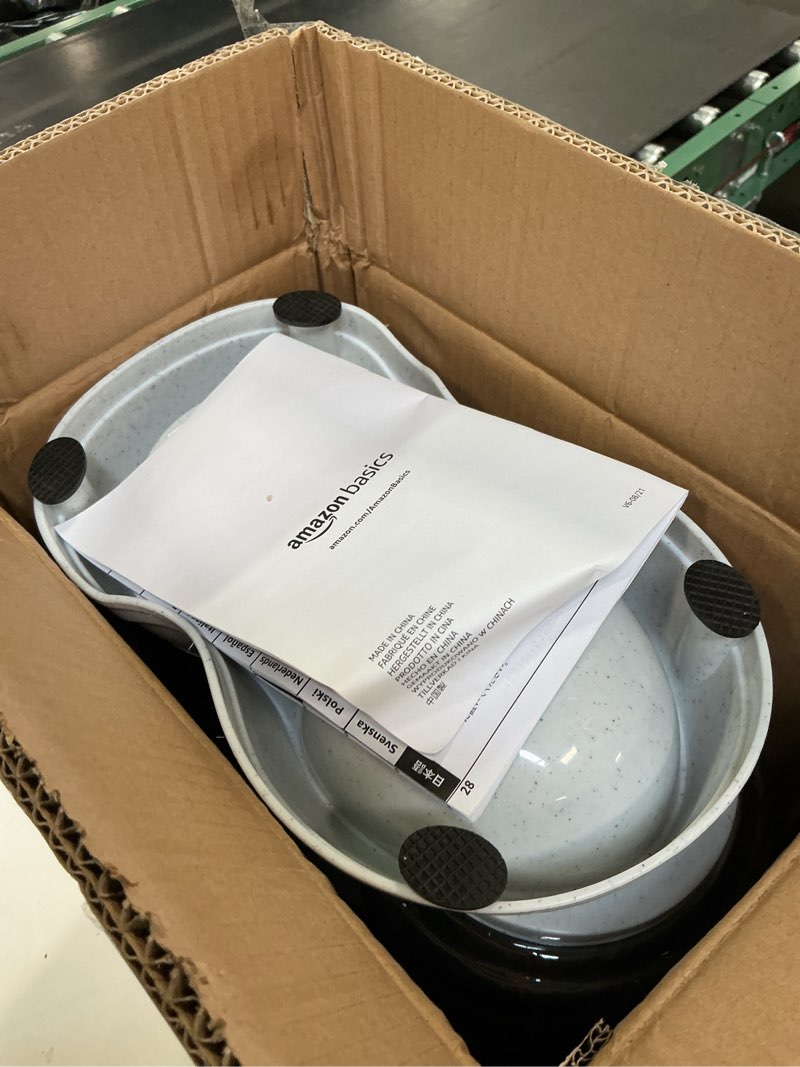 Condition photo showing Good Condition for Amazon Basics Automatic Dog Cat Water Dispenser Gravity Feeder Set, Pack of 2, Small, 6-Pound Food Capacity, 1-Gallon, Gray Waterer + Feeder Small