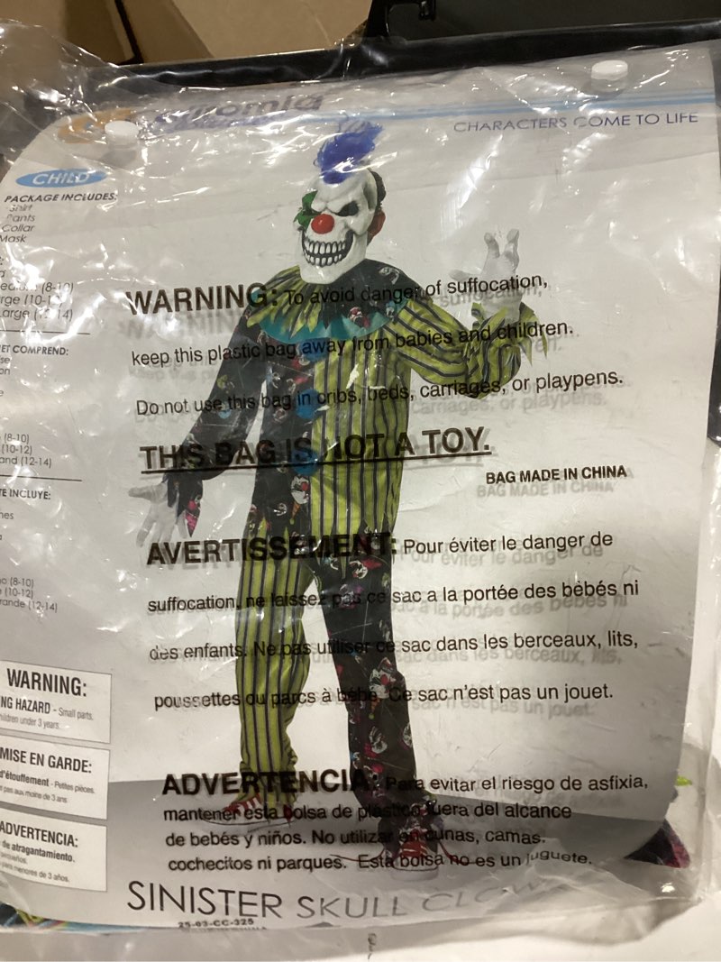 California costumes. Child sinister skull clown