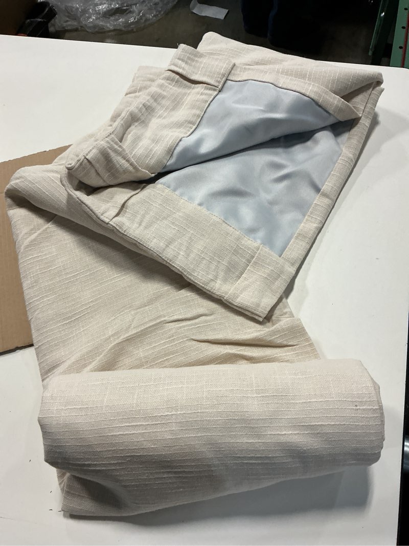 Condition photo showing Good Condition for cotton slub room darkening curtain - single panel, 48x84, natural one piece