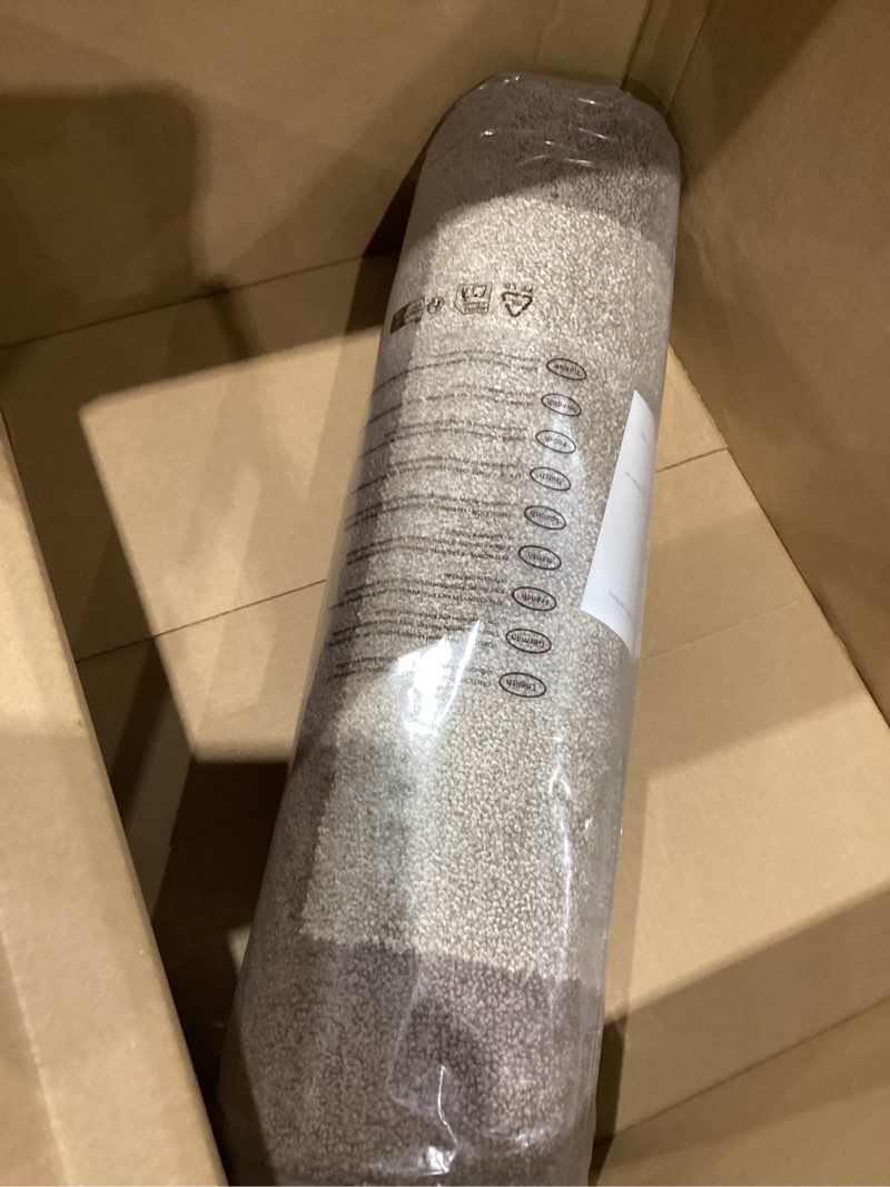Condition photo showing Good Condition for machine washable (24" x 36"+ 24" x 60"') kitchen rugs set of 2, non slip kitchen mats for floor, absorbent entrance runner rugs for bedroom, hallway, bathroom, door (roll packing) beige 24" x 36"+ 24" x 60"
