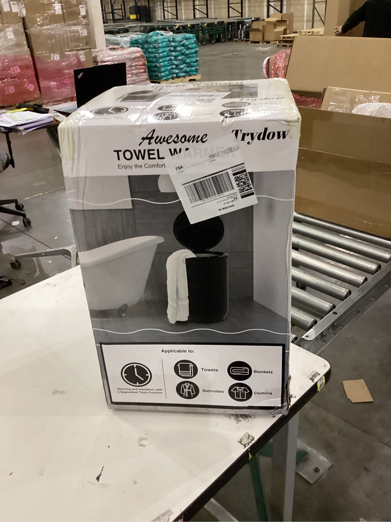 Condition photo showing New/Like New for Ultra Large Capacity Towel Warmer Bucket, Rapid Heating with Timer, One-Button Control, Safety Lock, Perfect for Home and Spa, Black