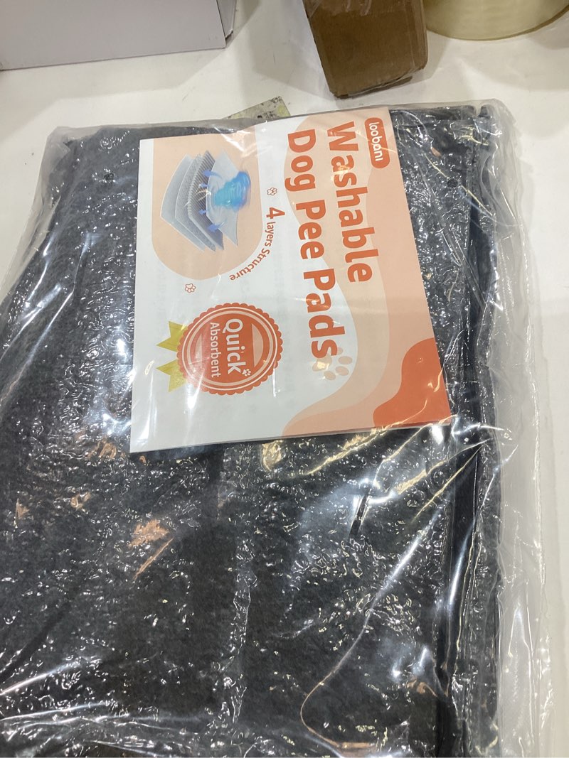 Condition photo showing New/Like New for LOOBANI Washable Pee Pad for Dogs, 2 Packs Non-Slip Puppy Training Pads, Fast Absorbent Pet Whelping Pads, Puppy Playpen Mat for Incontinence, Housebreak, Crate, 31x36in, Gray 31"*36"(Pack of 2)