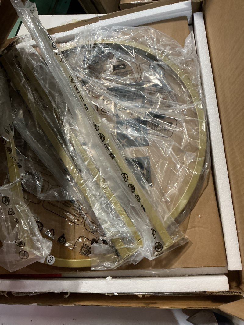 Condition photo showing Good Condition for vasagle round side table, glass end table with metal frame, gold coffee table with modern style, for living room, balcony, bedroom, gold color gold 1