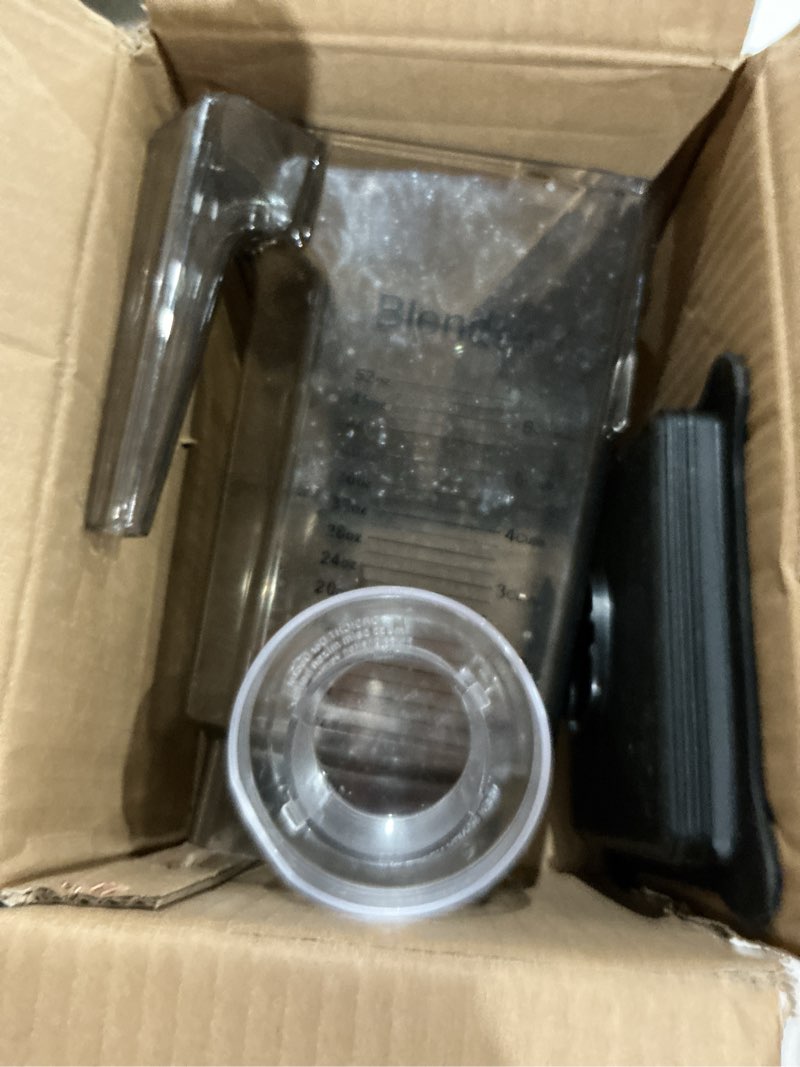 Condition photo showing As Is for 90oz replacement jar for blendtec blender, includes blade and lid - 36 oz blending capacity