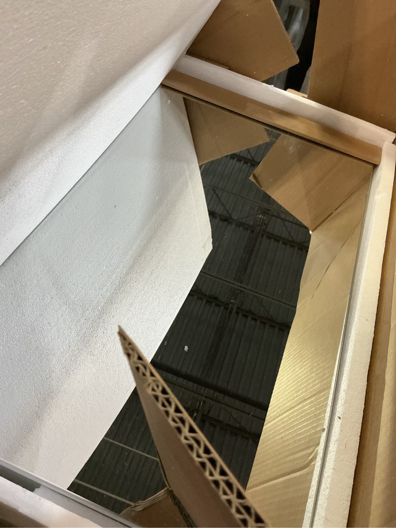 Condition photo showing Good Condition for Medicine Cabinet with Mirror, Wall-Mounted Bathroom Mirror with Storage, Lightweight, Adjustable Shelves, Reversible Door Installation, No Assembly Required, 16 x 24 Inch, White