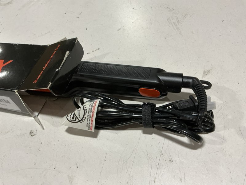 Condition photo showing Good Condition for terviiix 2 inch wide ceramic flat iron for thick curly hair - hair straightener heats in 30s, 300f-450f adjustable, dual voltage for travel, auto shut off, black 2 inches orange