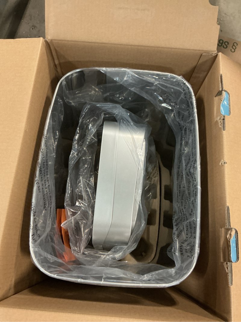 Condition photo showing As Is for Ninestars 13 Gallon Odor Neutralizing Smart Trash Can, UV + Ozone Dual Purification, Odor Control Motion Sensor Garbage Bin, Universal Power Adapter, ONT-50-81SL Stainless Steel, Silver, Nova Series