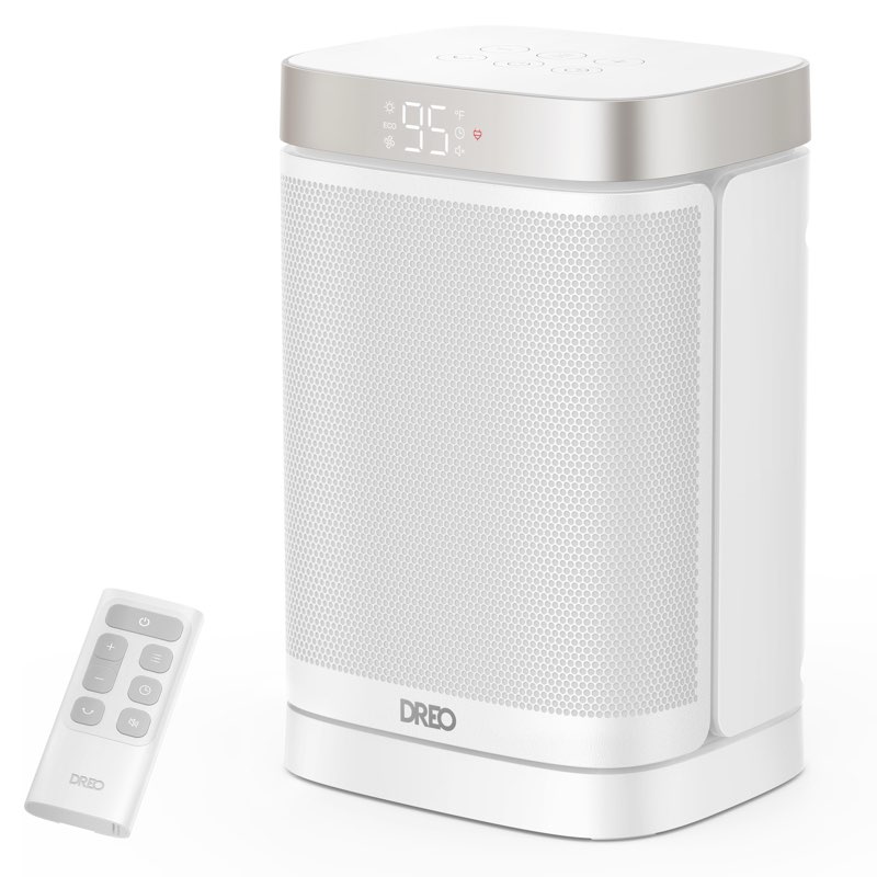 dreo atom one space heater with remote, 70°oscielectric heaters , 1500w ptc cera heater, home office