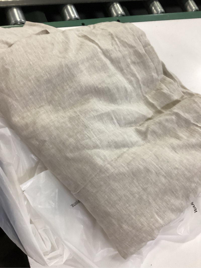 Condition photo showing Good Condition for european linen true blackout curtain - single panel, 96x108, flax 1 panel