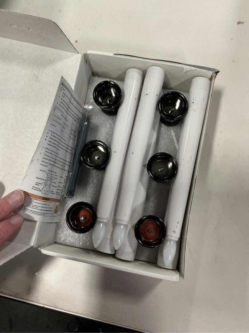Condition photo showing Good Condition for FREEPOWER Set of 6 Flameless Window Taper Candles with 6PCS Black Base, Battery Operated FlickeringTaper Candle with Remote and 4H/6H Timer,for Christmas Home Wedding Decor.. 6PCS White Taper + 6PC Black Base