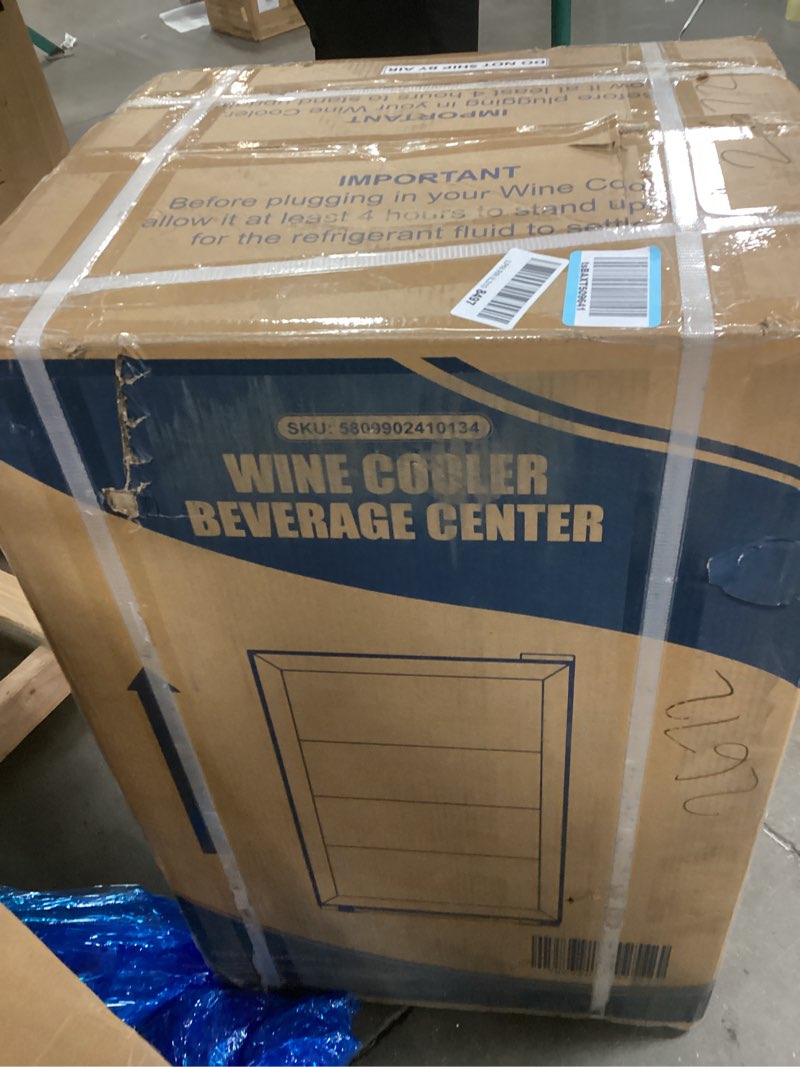 Condition photo showing New/Like New for Mini Fridge 130 Can Beverage Refrigerator Cooler, 3.2 Cu.Ft Drink Fridge for Soda Wine Beer, Adjustable Temperature Control for Home Office, Black Black 3.2 cu.ft