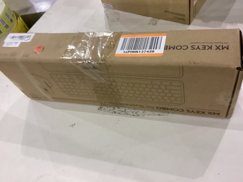 Condition photo showing As Is for Logitech MX Keys Combo for Business | Gen 2, Full Size Wireless Keyboard and Wireless Mouse, with Keyboard Palm Rest, Bluetooth, Logi Bolt, Quiet Clicks, Windows/Mac/Chrome/Linux - Graphite