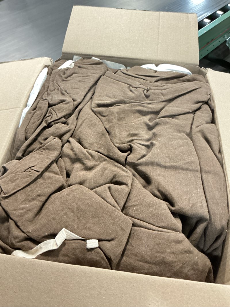 Condition photo showing As Is for european linen double flange duvet cover, full/queen, espresso