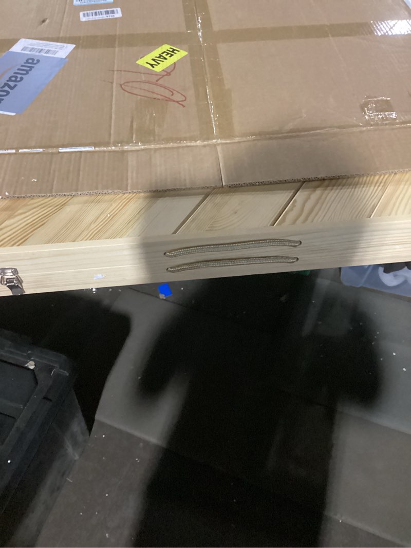 Condition photo showing Good Condition for Folding Picnic Table with Table Runner, Portable Boho Low Picnic Table for Indoor Outdoor, 44" x 22" Wooden Table with Adjustable Heights for Camping, Wedding, Beach, Garden, Party(Small Size for 4)