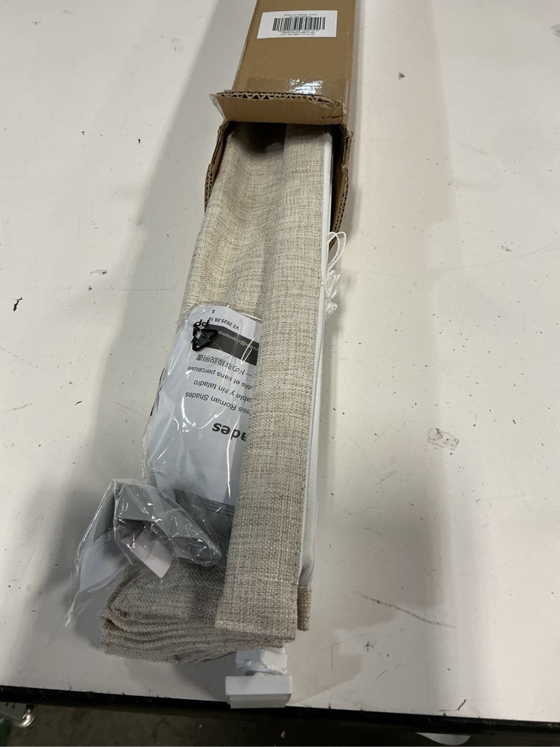 Condition photo showing Good Condition for lazblinds no tools no drill cordless roman shades for windows, blackout thermal insulated uv blocking window blinds, room darkening fabric blinds for indoor windows, 34'' w x 48'' h, beige blackout - beige 34" w x 48" h