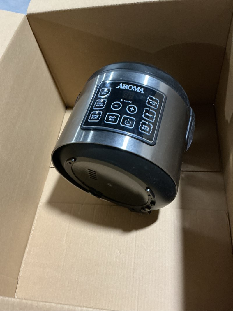 Condition photo showing As Is for 20-Cup Programmable Rice & Grain Cooker and Multi-Cooker