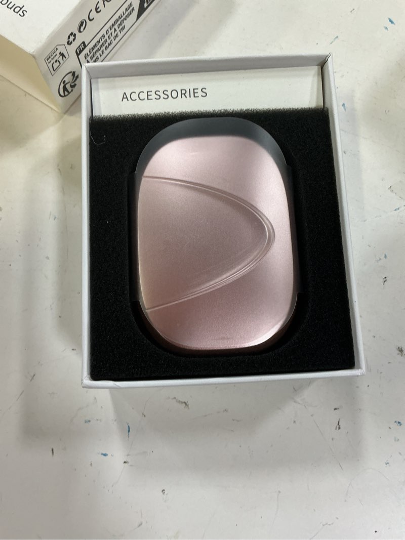 Condition photo showing New/Like New for wireless earbud, 75h bluetooth 5.4 headphones sport ip7 waterproof, running wireless earphones with enc noise canceling mic, 3d bass over ear bud with earhooks for android, ios, workout, gym, rosegold rose gold