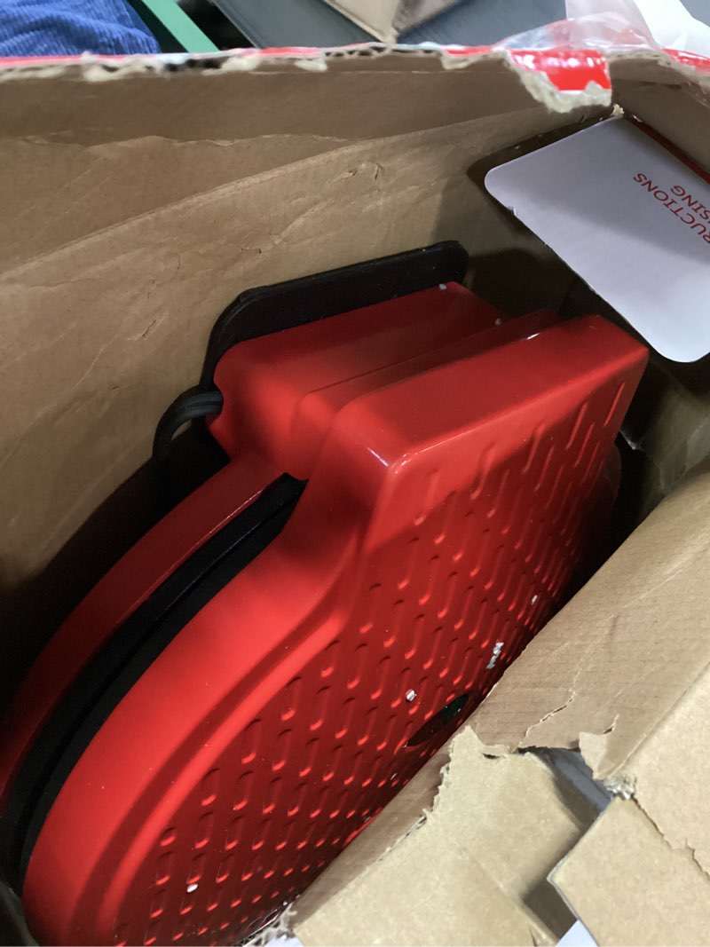 Condition photo showing As Is for Betty Crocker Countertop Pizza Maker, 1440-Watt Pizza Maker Machine for Home, BC-2958CR Red Full Size