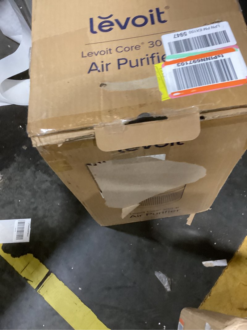 Condition photo showing As Is for LEVOIT Air Purifier for Home Allergies Pet Hair in Bedroom, Covers Up to 1073 ft² by 56W High Torque Motor, AHAM VERIFIDE, 3-in-1 Filter with HEPA Sleep Mode, Remove Dust Smoke Odor, Core300-P, White