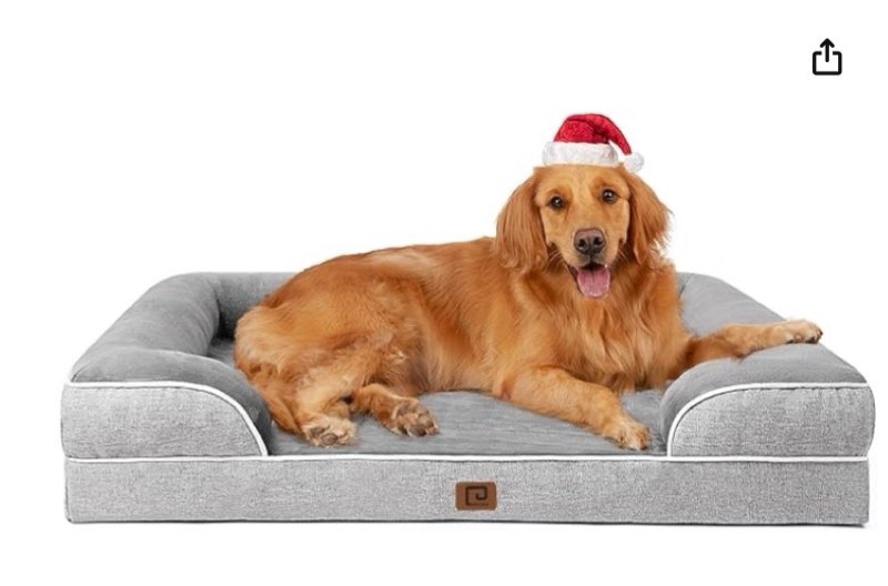 EHEYCIGA Orthopedic Dog Beds for Extra Large Dogs 44x32Inch, Waterproof Memory Foam XL Pet Bed with Sides, Non-Slip and Egg-Crate Foam Big Dog Couch Bed with Washable Removable Cover, Grey