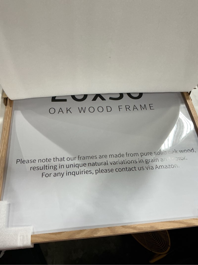 Condition photo showing New/Like New for puthiac 20x30 solid oak wood picture frame, 20 x 30 poster frames for wall, vertical or horizontal, plexi front, 1 pack, natural oak beige-1p 20x30