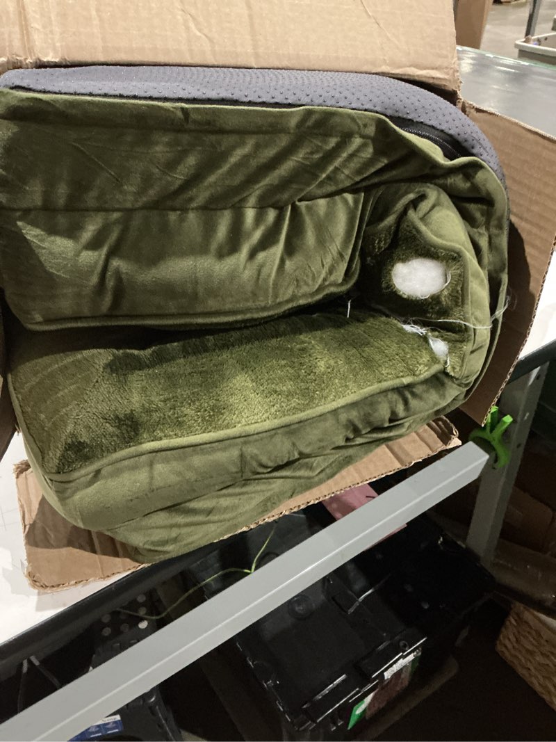 Condition photo showing As Is for (item similar ))barky green dog bed