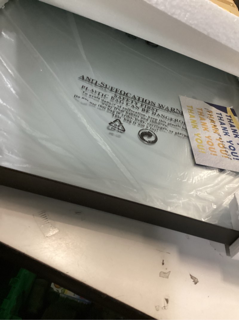 Condition photo showing Good Condition for Black Bathroom Mirror 22x30 Inch Bathroom Vanity Mirror for Wall, Metal Frame Large Mirror, Tempered Glass, Modern Wall Mirror for Bathroom, Farmhouse, Horizontally or Vertically Hanging Black 22"L x 30"W