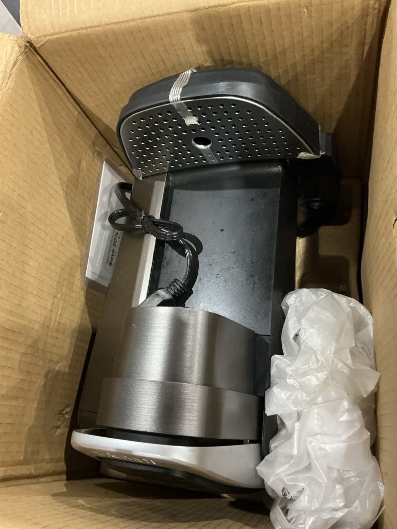 Condition photo showing As Is for incomplete keurig k-elite single serve k-cup pod coffee maker, with strength and temperature control, iced coffee capability, 8 to 12oz brew size, programmable, brushed slate