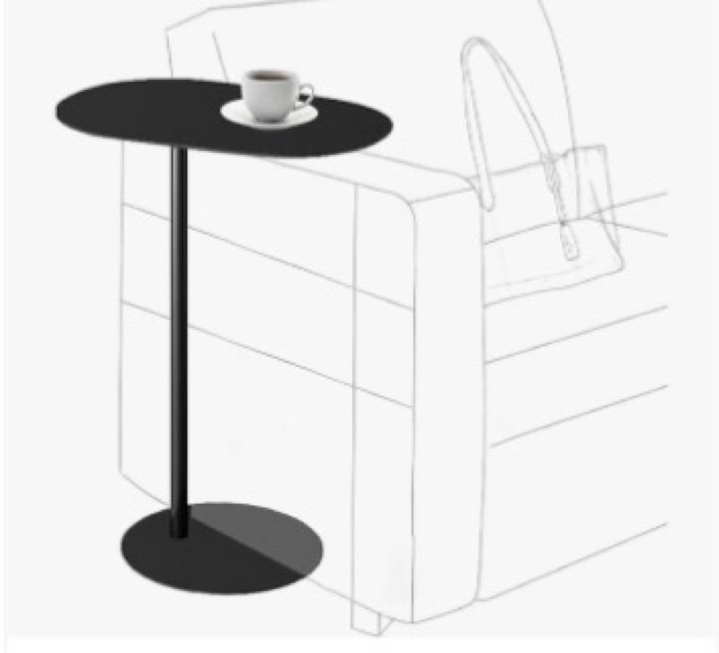 TTYXSUEPT C-Shaped Side Table, Iron End Table for Couch Sofa and Bed, Small Metal Black Side Tables 